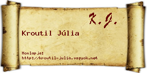 Kroutil Júlia névjegykártya