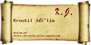 Kroutil Júlia névjegykártya